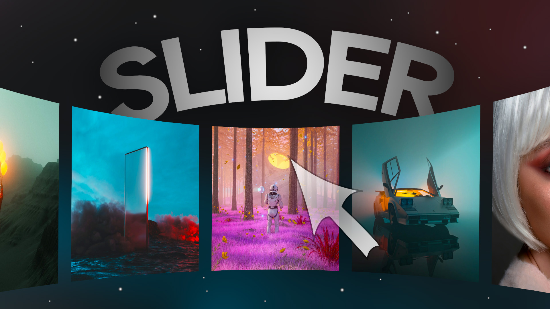 Elementor 3D Curved Image Slider